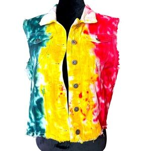 The Style Between Us Tie Dye Denim Vest